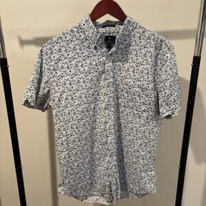 Ben Sherman Short Sleeve Button Down Shirt Mens M Floral Mod Fit Stretch Comfort